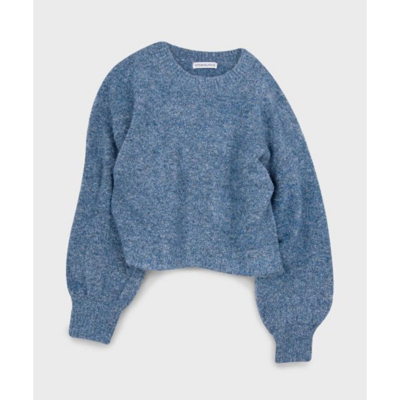 Placestudio) Soft wool overfit pullover round knitwear (BLUE)